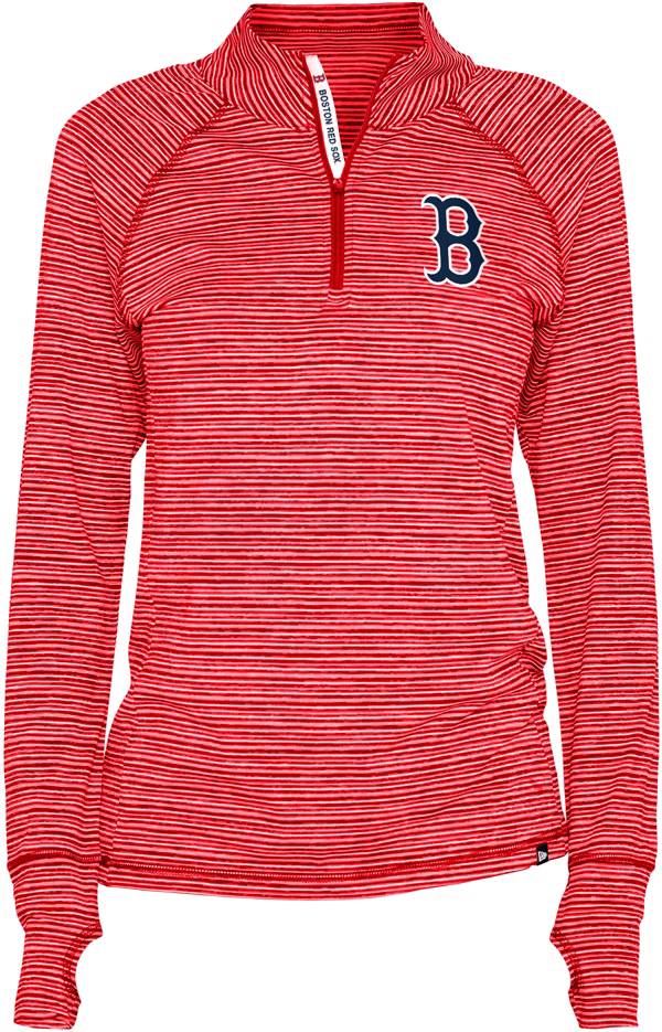 New Era Women's Boston Red Sox Space Dye Red Quarter-Zip Pullover Shirt