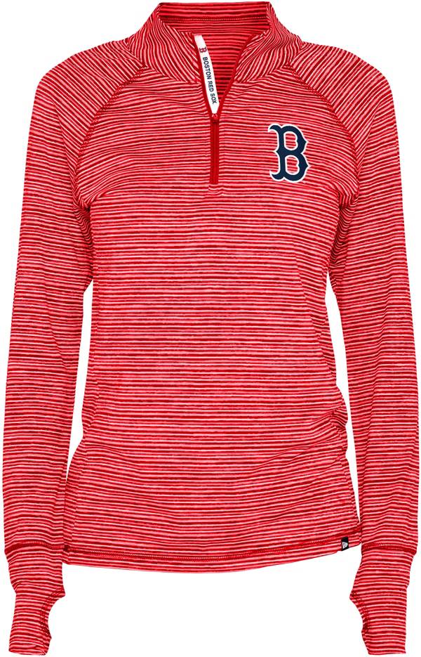 New Era Women's Boston Red Sox Space Dye Red Quarter-Zip Pullover Shirt product image