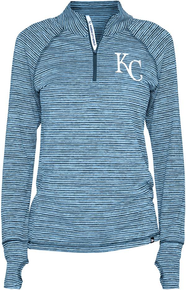 New Era Women's Kansas City Royals Space Dye Blue Quarter-Zip Pullover Shirt product image