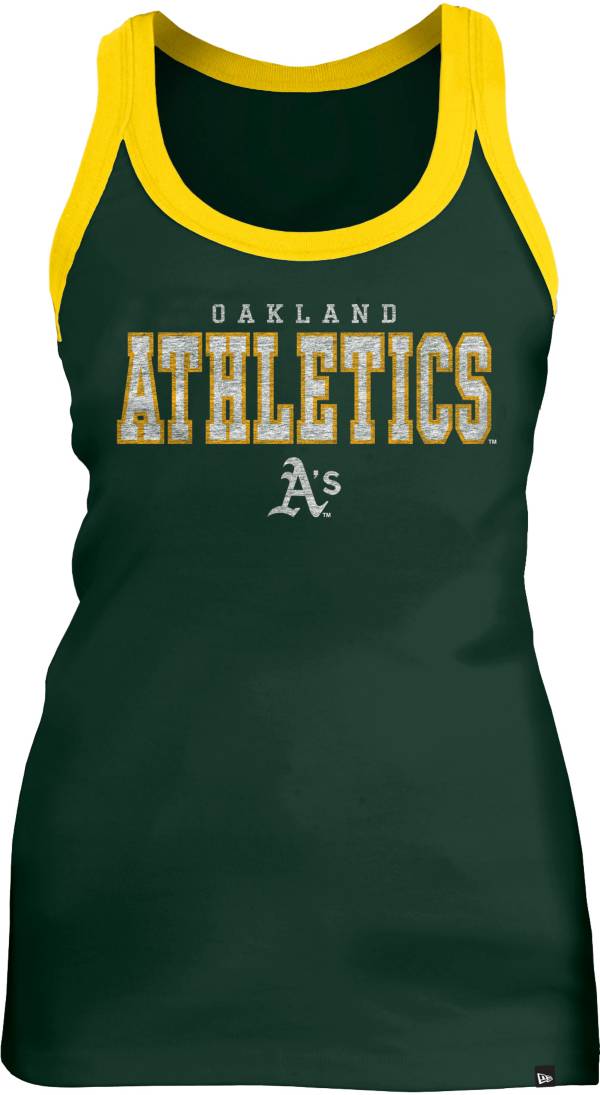 New Era Women's Oakland Athletics Green Racerback Athletic Tank Top