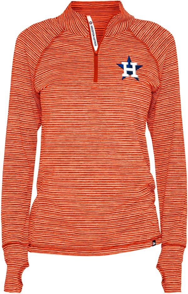 New Era Women's Houston Astros Space Dye Orange Quarter-Zip Pullover Shirt product image