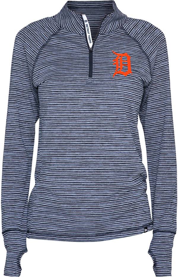 New Era Women's Detroit Tigers Space Dye Blue Quarter-Zip Pullover Shirt product image