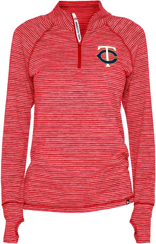 New Era Women's Minnesota Twins Space Dye Red Quarter-Zip Pullover Shirt product image