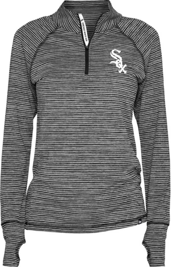 New Era Women's Chicago White Sox Space Dye Black Quarter-Zip Pullover Shirt