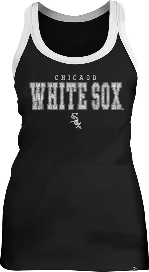 New Era Women's Chicago White Sox Black Racerback Athletic Tank Top