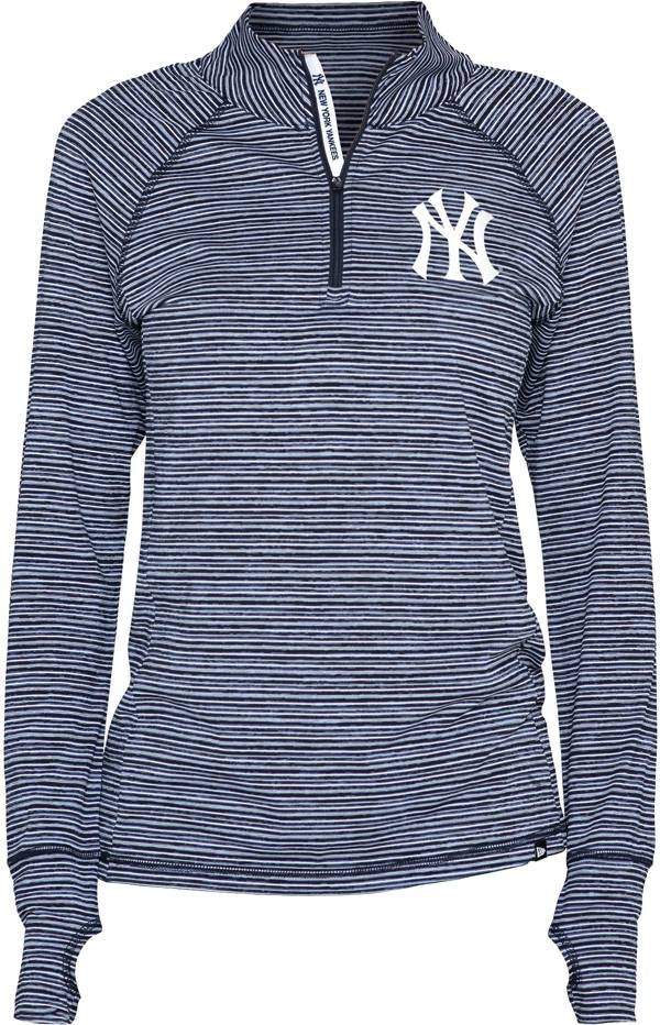 New Era Women's New York Yankees Space Dye Blue Quarter-Zip Pullover Shirt