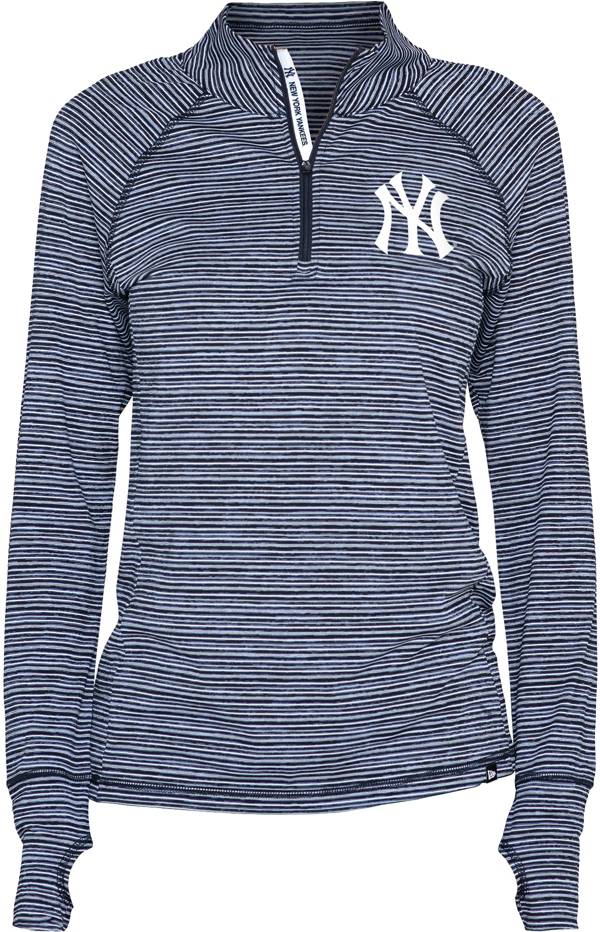 New Era Women's New York Yankees Space Dye Blue Quarter-Zip Pullover Shirt product image