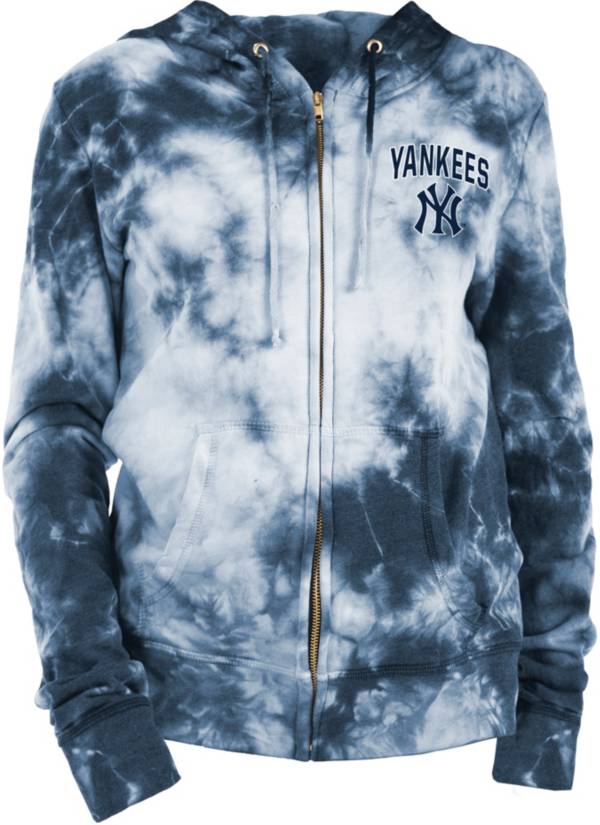 New Era Women's New York Yankees Navy Tie Dye Full-Zip Hoodie