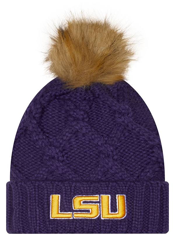 New Era Women's LSU Tigers Purple Lux Knit Pom Beanie