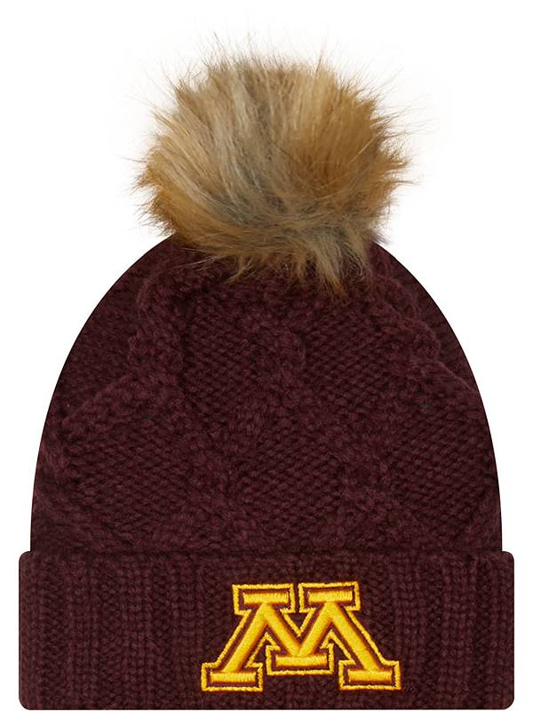 New Era Women's Minnesota Golden Gophers Maroon Lux Knit Pom Beanie