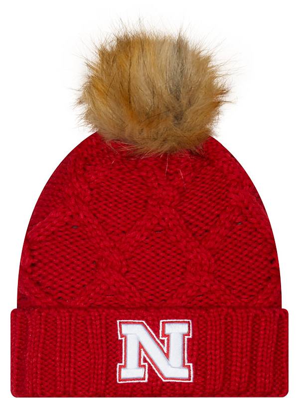 New Era Women's Nebraska Cornhuskers Scarlet Lux Knit Pom Beanie