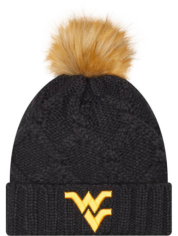 New Era Women's West Virginia Mountaineers Blue Lux Knit Pom Beanie