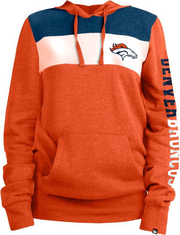 New Era Women's Denver Broncos Fleece Orange Pullover Hoodie