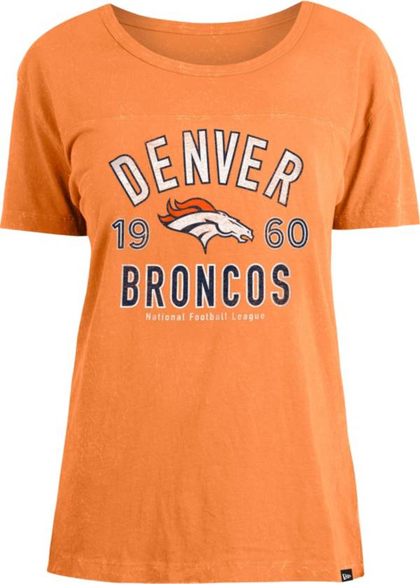 New Era Women's Denver Broncos Orange Mineral Wash T-Shirt