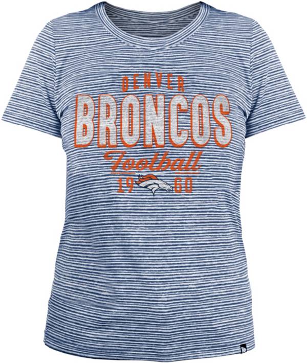 New Era Women's Denver Broncos Space Dye Navy T-Shirt