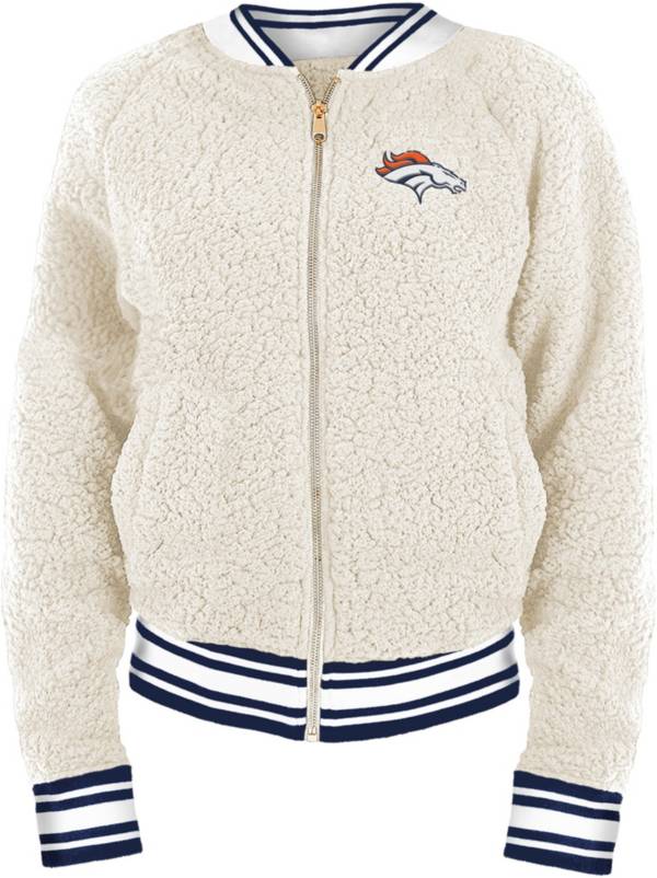 New Era Women's Denver Broncos Sherpa White Full-Zip Jacket