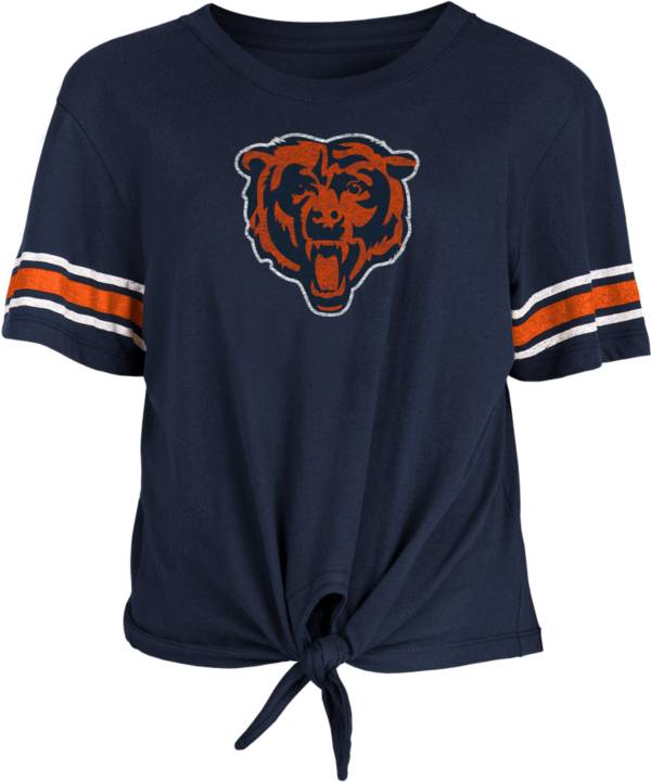 New Era Women's Chicago Bears Front Tie Navy T-Shirt