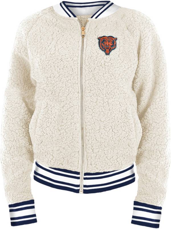 New Era Women's Chicago Bears Sherpa White Full-Zip Jacket