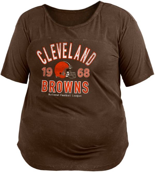 New Era Women's Cleveland Browns Mineral Brown Plus Size T-Shirt