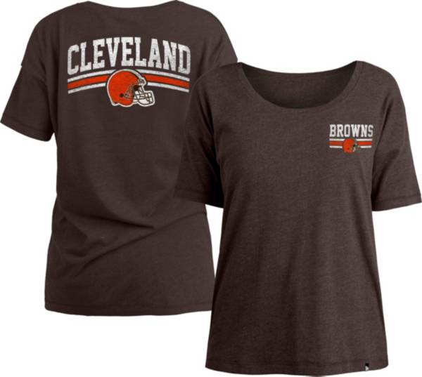 New Era Women's Cleveland Browns Relaxed Back Brown T-Shirt