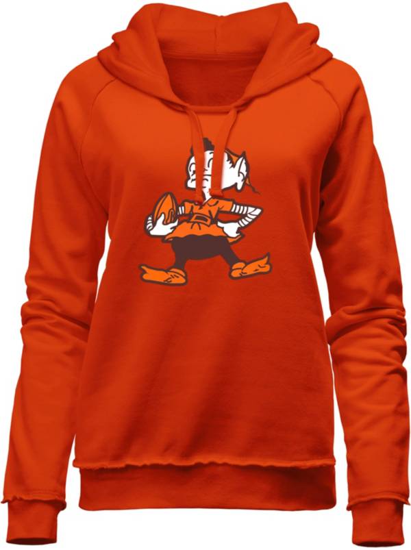 New Era Women's Cleveland Browns Throwback Logo Orange Hoodie