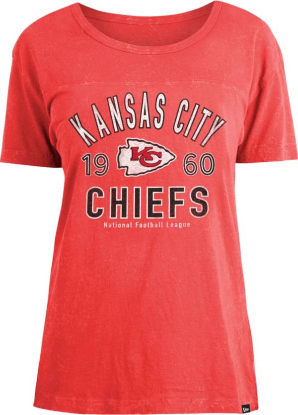 New Era Women's Kansas City Chiefs Red Mineral Wash T-Shirt