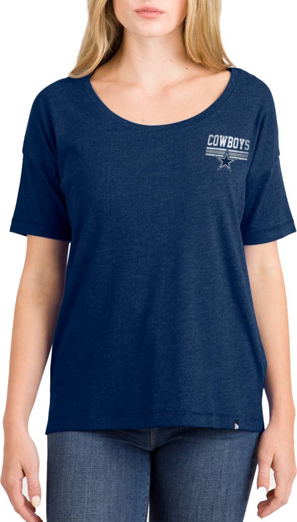 New Era Women's Dallas Cowboys Relaxed Back Navy T-Shirt