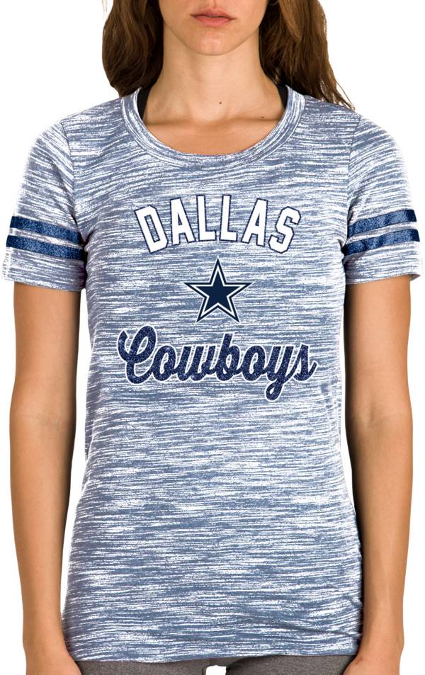 New Era Women's Dallas Cowboys Space Dye Glitter Grey T-Shirt