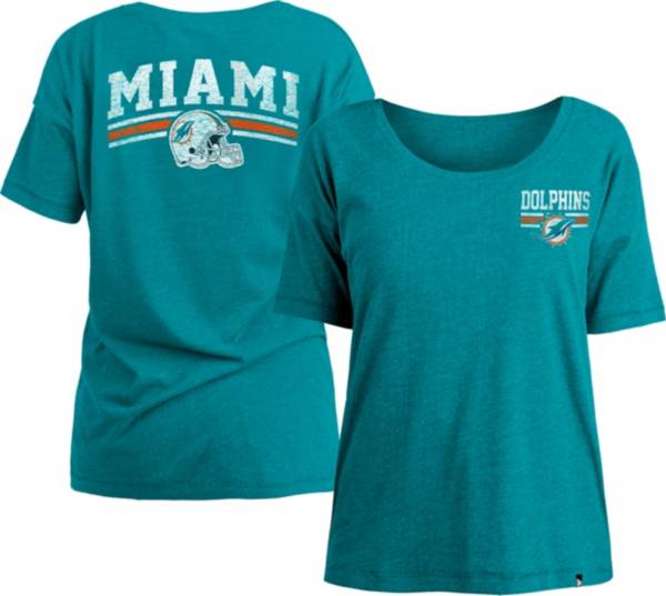 New Era Women's Miami Dolphins Relaxed Back Aqua T-Shirt