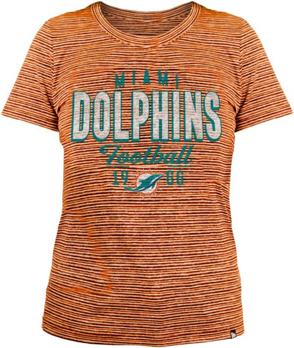 New Era Women's Miami Dolphins Space Dye Orange T-Shirt