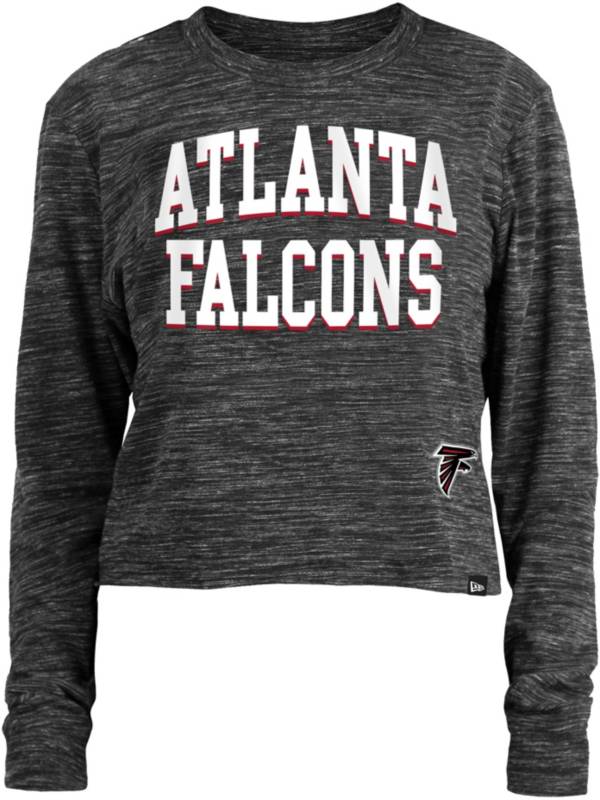 New Era Women's Atlanta Falcons Space Dye Black Long Sleeve Crop Top T-Shirt product image