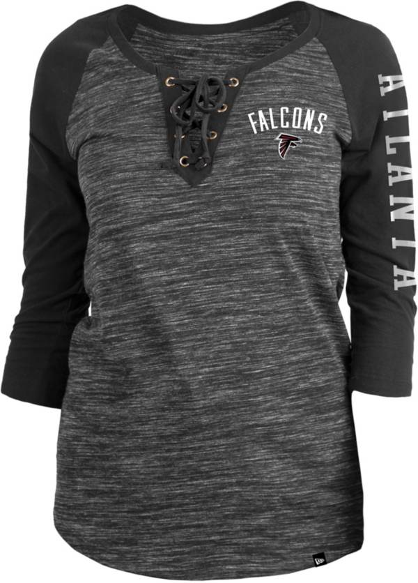 New Era Women's Atlanta Falcons Space Dye Lace Black Raglan Shirt product image