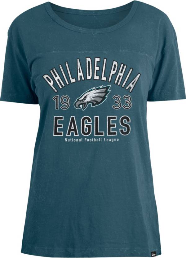 New Era Women's Philadelphia Eagles Green Mineral Wash T-Shirt