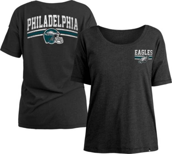 New Era Women's Philadelphia Eagles Relaxed Back Black T-Shirt