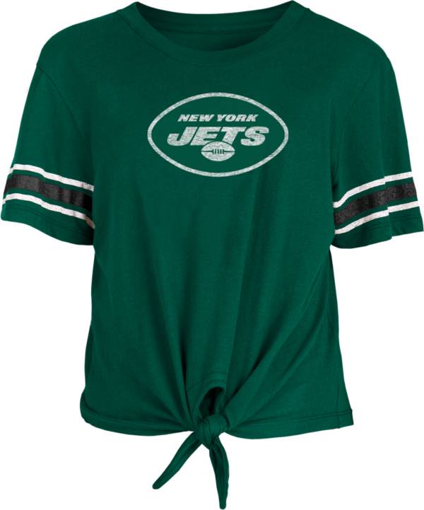 New Era Women's New York Jets Front Tie Green T-Shirt