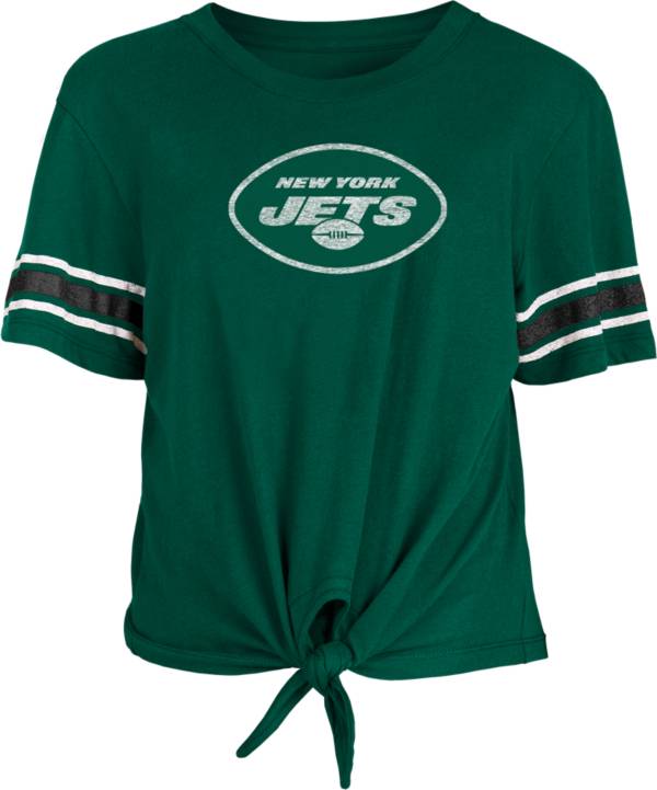 New Era Women's New York Jets Front Tie Green T-Shirt product image