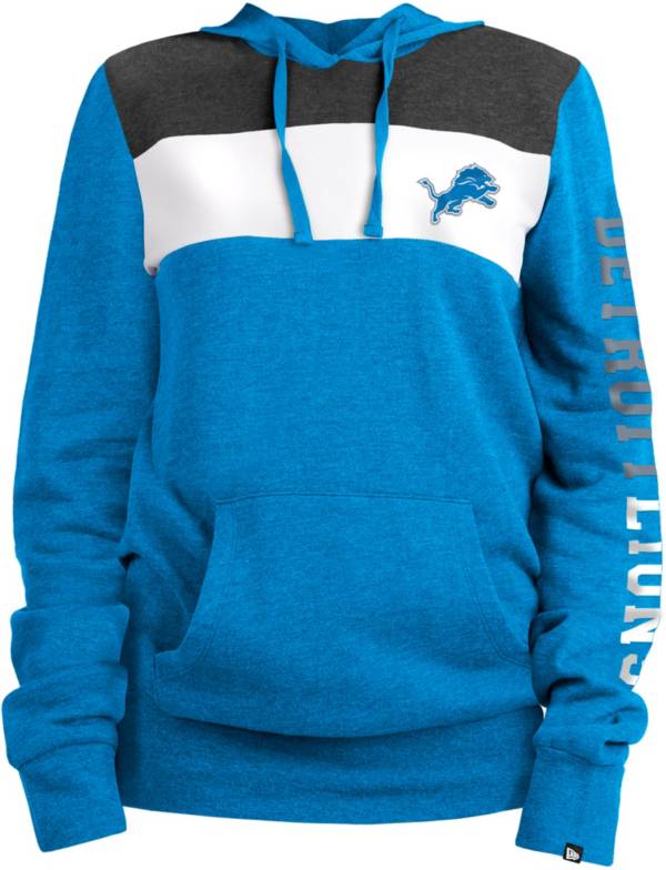 New Era Women's Detroit Lions Fleece Blue Pullover Hoodie