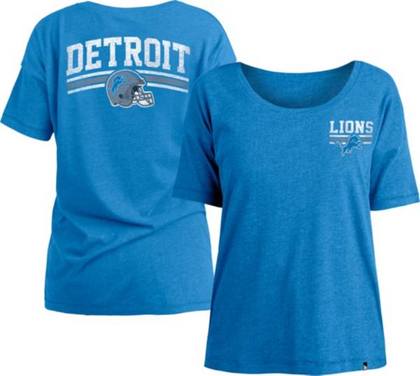 New Era Women's Detroit Lions Relaxed Back Blue T-Shirt