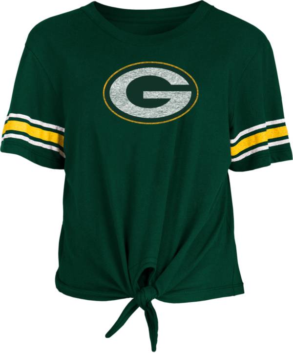 New Era Women's Green Bay Packers Front Tie Green T-Shirt