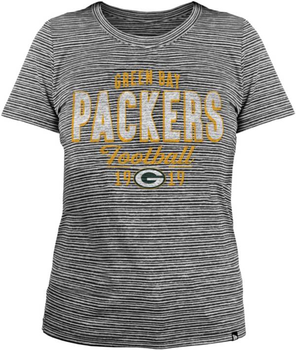 New Era Women's Green Bay Packers Space Dye Grey T-Shirt