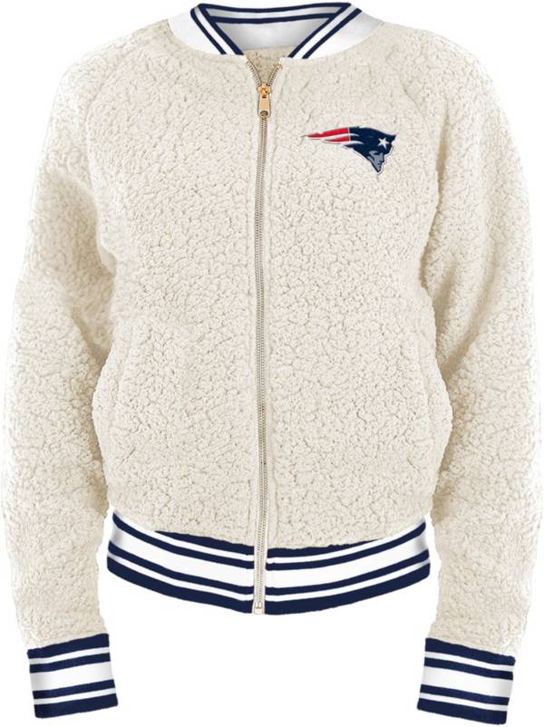 New Era Women's New England Patriots Sherpa White Full-Zip Jacket