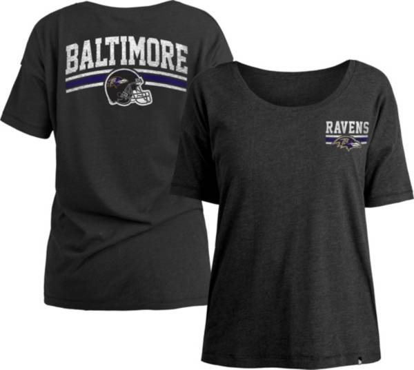 New Era Women's Baltimore Ravens Relaxed Back Black T-Shirt