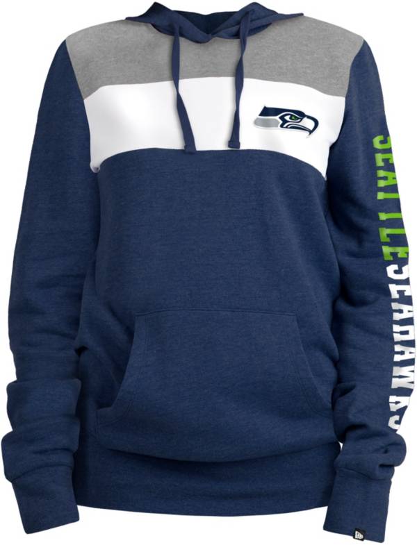 New Era Women's Seattle Seahawks Fleece Navy Pullover Hoodie