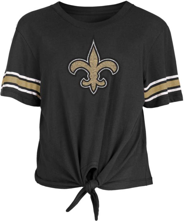 New Era Women's New Orleans Saints Front Tie Black T-Shirt