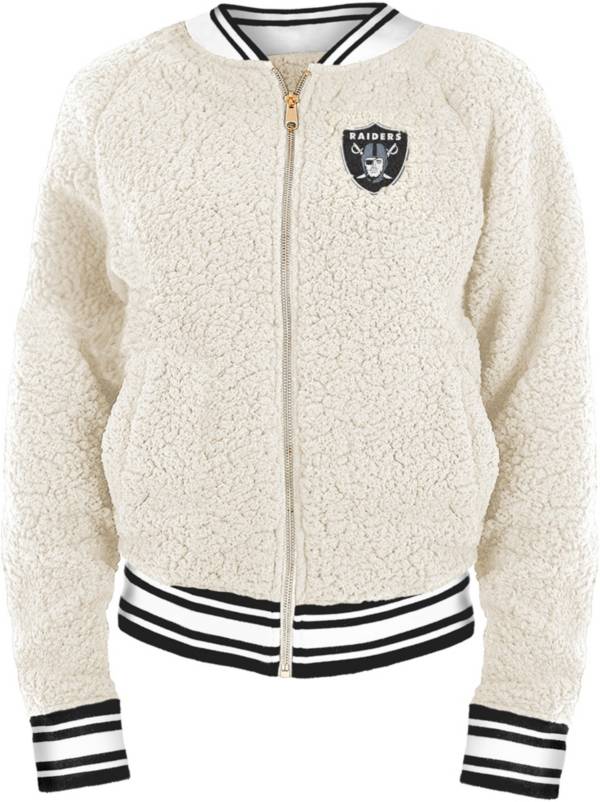 New Era Women's New Orleans Saints Sherpa White Full-Zip Jacket