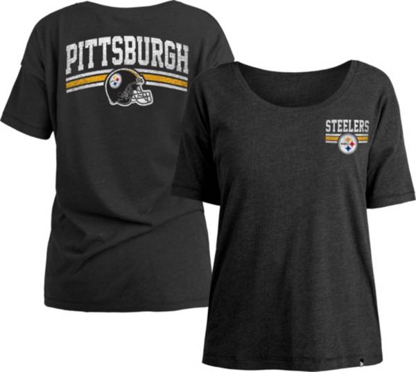 New Era Women's Pittsburgh Steelers Relaxed Back Black T-Shirt