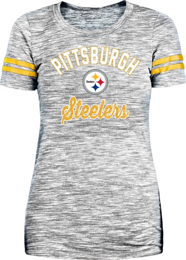 New Era Women's Pittsburgh Steelers Space Dye Glitter T-Shirt