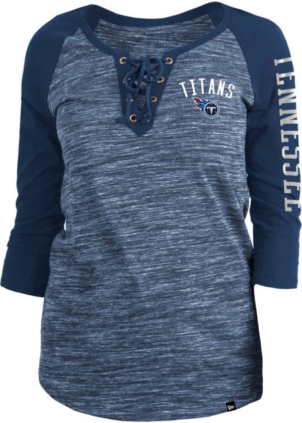 New Era Women's Tennessee Titans Space Dye Lace Navy Raglan Shirt