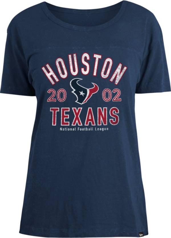 New Era Women's Houston Texans Navy Mineral Wash T-Shirt