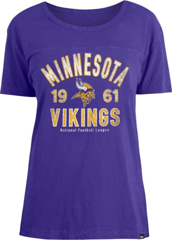 New Era Women's Minnesota Vikings Purple Mineral Wash T-Shirt
